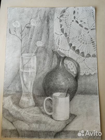 Рисунки гуашью и карандашом