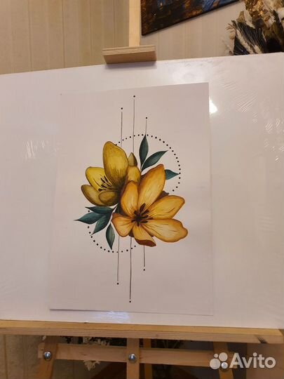 Интерьерная картина акварелью 