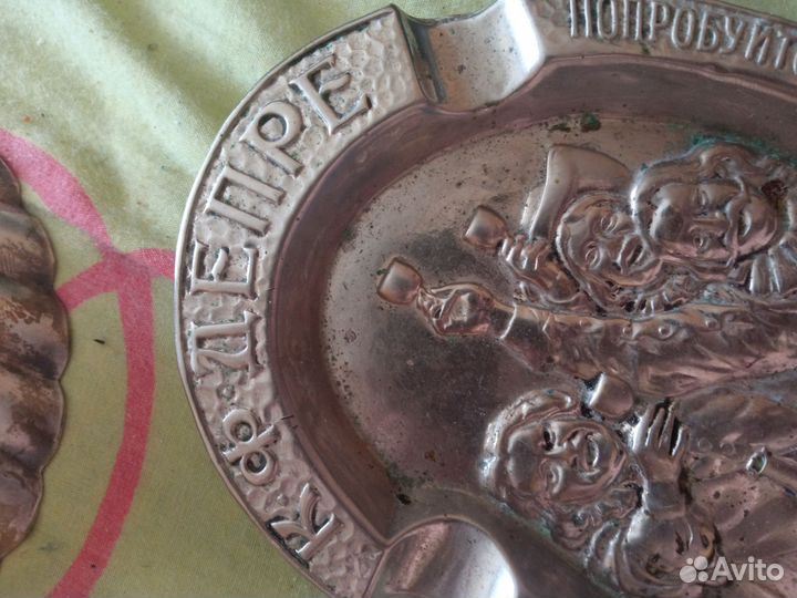 Статуэтка пепельница икорница СССР ракушка серебро