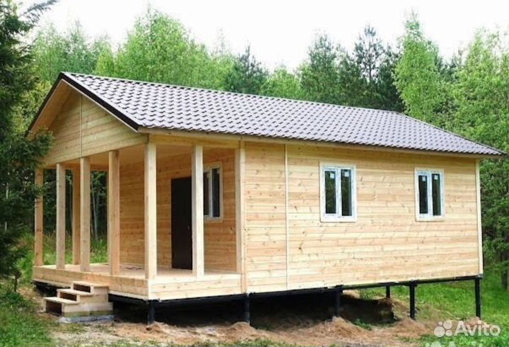 Каркасный дачный дом 6х6