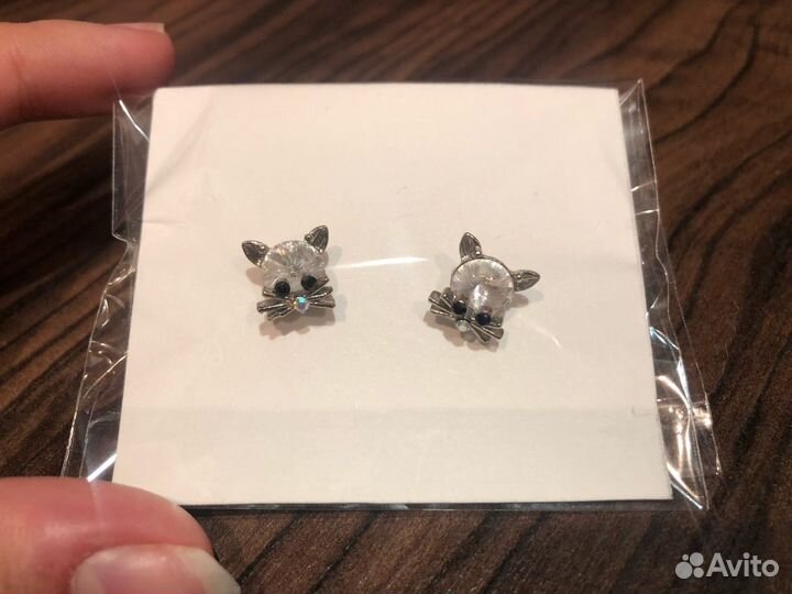 Серьги с кошкой