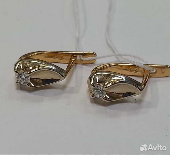 Золотые серьги с бриллиантами 585