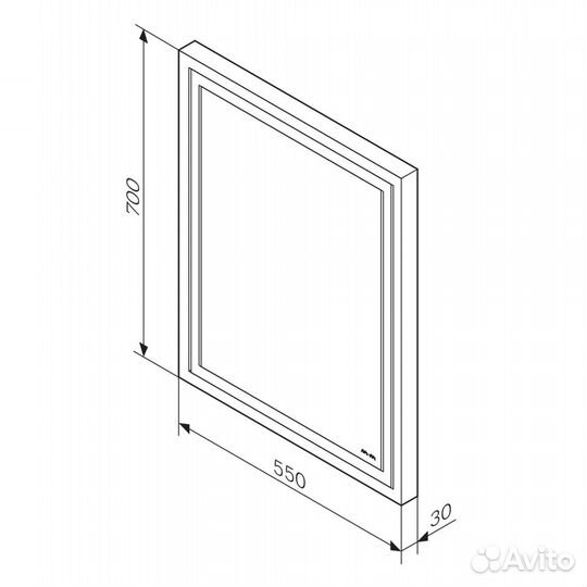Зеркало 55 AM.PM Gem M91amox0551WG с подсветкой