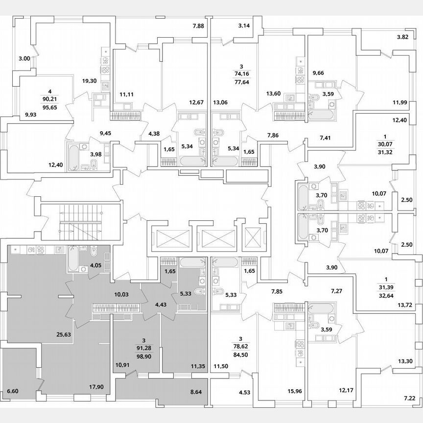 3-к. квартира, 98,9 м², 15/18 эт.