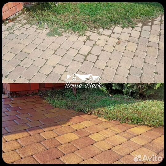 Чистка тротуарной плитки