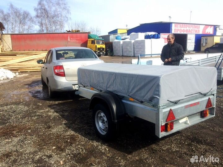 Автоприцеп дачный мзса 817700. Тент и каркас 50 см