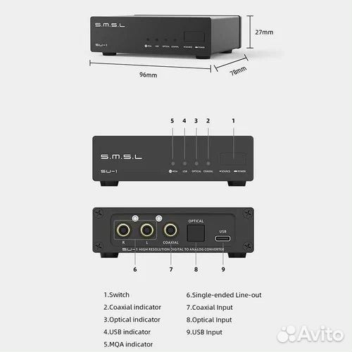 Smsl SU-1 MQA-CD цап DAC