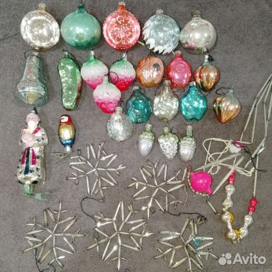 Набор старых елочных игрушек СССР