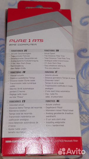 Велокомпьютер Sigma Pure 1 ATS беспроводной