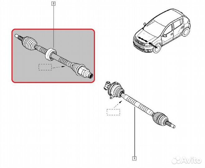 Привод полуось переднего правого колеса Renault