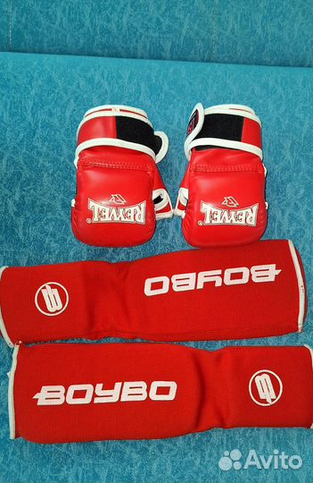 Перчатки для мма и защита голени 6-8 лет