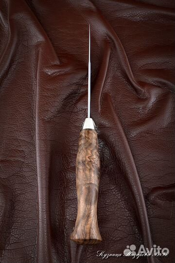 Нож Варан M390 карельская береза коричневая мельхи