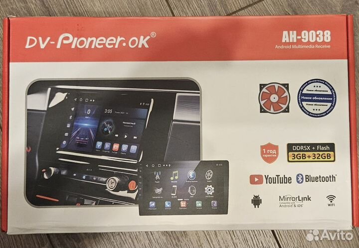 Автомагнитола Pioneer. AH-9038,2din(3+32 Gb,9дюймо