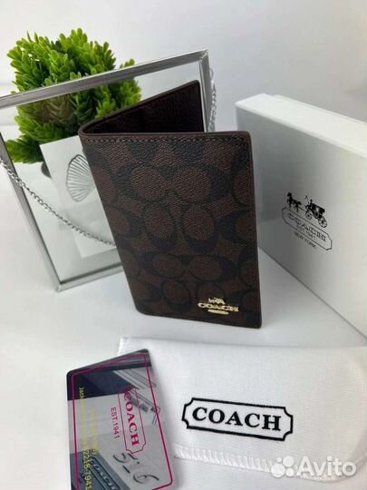 Обложка на для документов Coach натуральная кожа