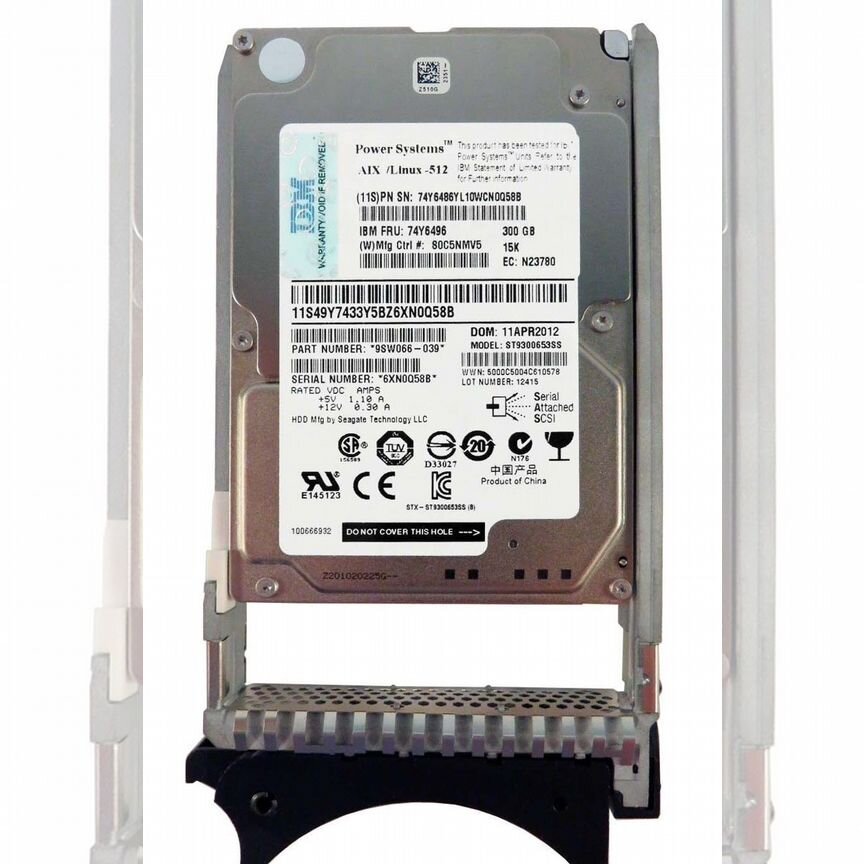[74Y6497] Жесткий Диск Ibm 300gb 15000 Sas 2,5" Hdd 74y6497