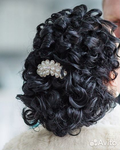 Волосы чёрные длинные искусственные на застежках