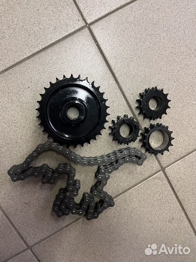 Набор Буран звезд 2х рядных 12,7мм шаг + цепь 72