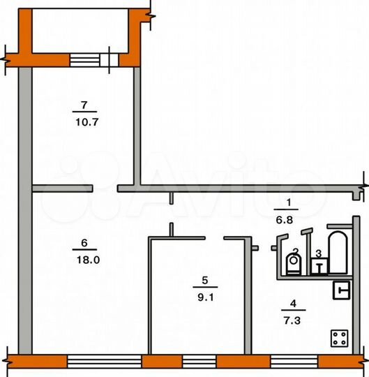 3-к. квартира, 80 м², 4/9 эт.