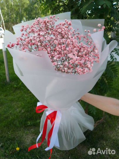 Букет цветы из гипсофилы