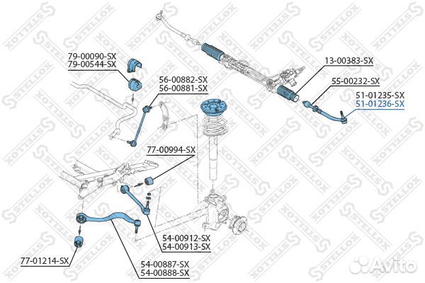 Наконечник рулевой правый RHT BMW E39 2.0i-2.8i/2