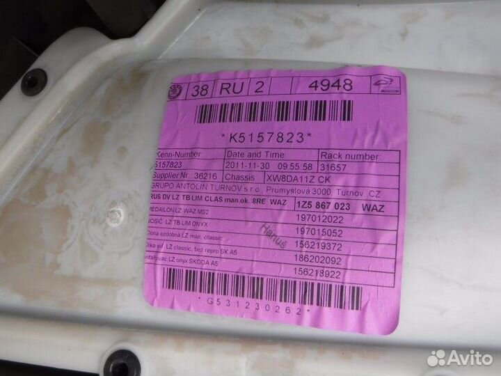 Обшивка двери задняя левая Skoda Octavia A5 BUD