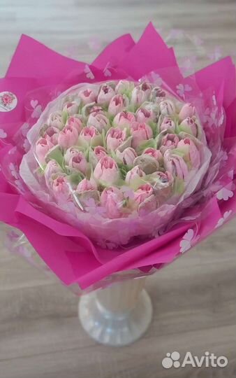 Букет цветы зефирные женщине