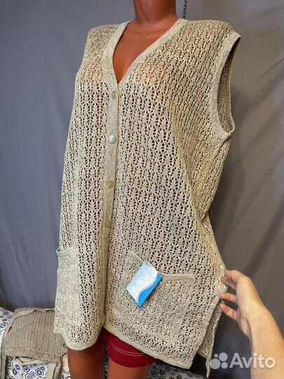 Жилет туника льняной лён 100% р. 56, 58