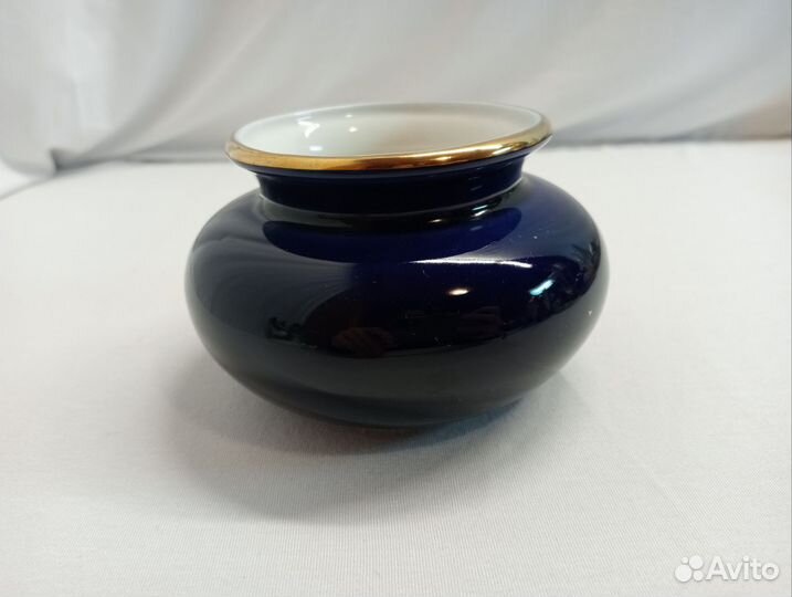 Ваза Колосья лфз. Фарфор кобальт позолота. СССР