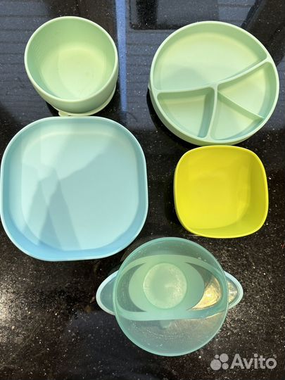 Детские силиконовые тарелки Beaba