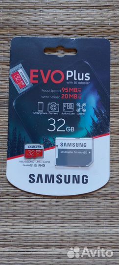 Карта памяти MicroSD Samsung 32GB Evo Plus оригина