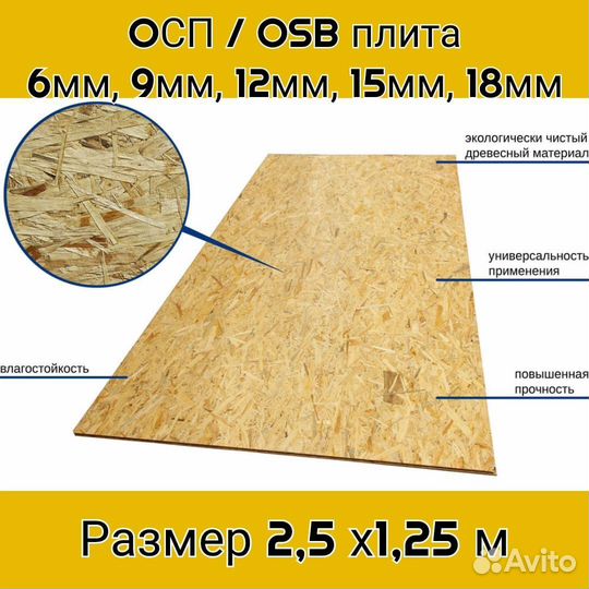 Осп osb плита 6,9,12,15,18 мм