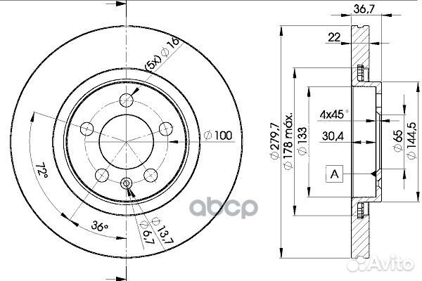 78BD5603-2 диск тормозной передний к-кт 2шт Au