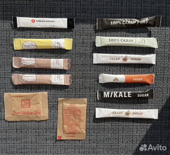 Пакетики сахара в стиках для коллекции редкие