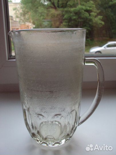 Кувшин стеклянный СССР 60-70 годов Уршельский стек