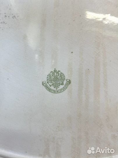 Большое старинное блюдо Кузнецов