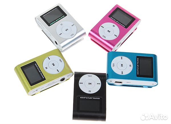 MP3 плеер + FM радио синий microSD