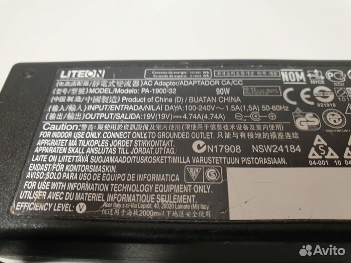 Блок питания ноутбука Acer 19v 4,74a 90w оригинал