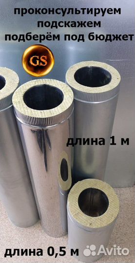 Дымоход сэндвич-труба D130 нерж/нерж