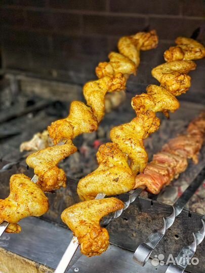 Шашлык, Люля-кебаб, Запечённые овощи, Шаурма и др