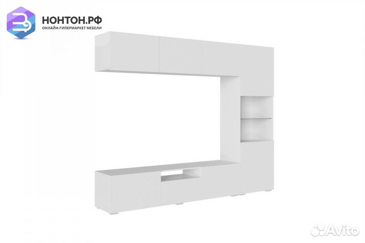 Стенка Стенфорд белый / белый матовый софт