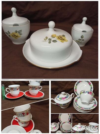 Сервизы, части сервизов СССР и другие