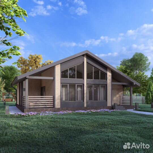 Каркасный дом 93,39 м² под ключ