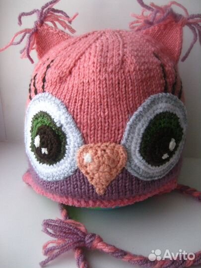 Вязаная шапка Сова