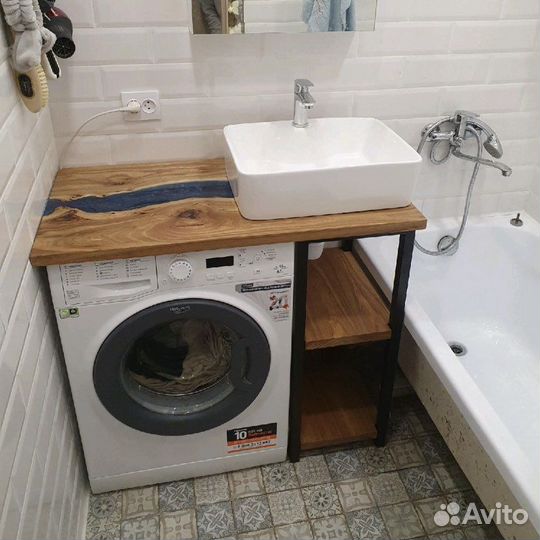 Тумба и столешница для ванной из карагача