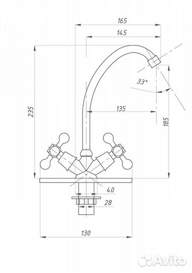 Смеситель для кухни fauzt fzs-211-06 Хром