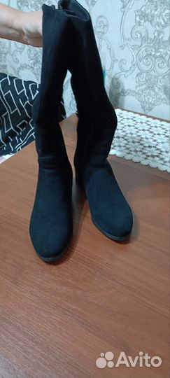 Сапоги зимние натуральная замша натуральный мех