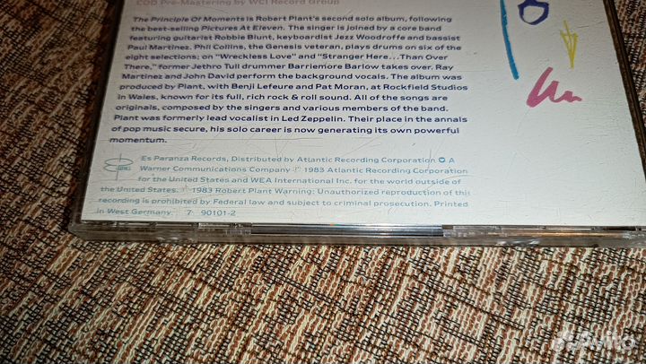 Cd диск фирменный Robert Plant 1983 West Germany