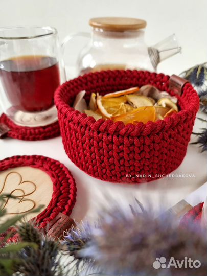 Набор для красивого чаепития вязаный ручная работа