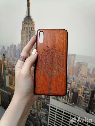 Чехол деревянный для Honor 9x или P Smart Z