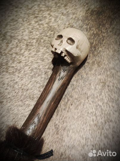 Колотушка с черепом для бубна Shamanic
